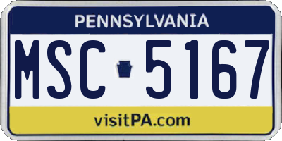PA license plate MSC5167