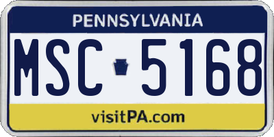 PA license plate MSC5168