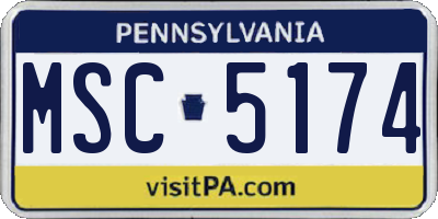 PA license plate MSC5174