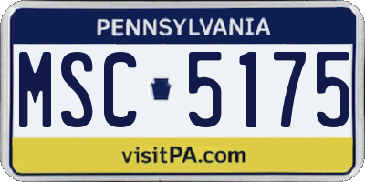 PA license plate MSC5175