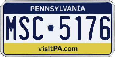 PA license plate MSC5176