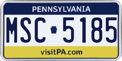 PA license plate MSC5185