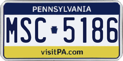 PA license plate MSC5186