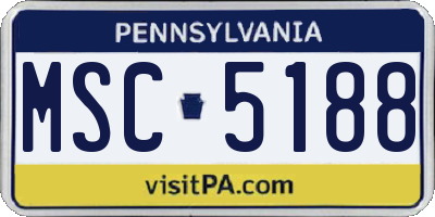 PA license plate MSC5188
