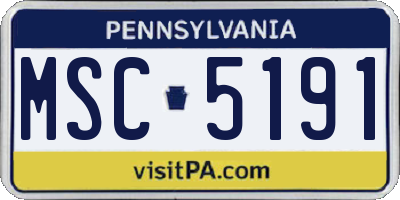 PA license plate MSC5191