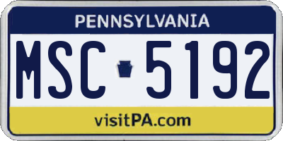 PA license plate MSC5192