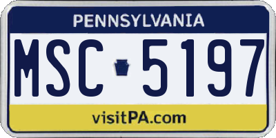 PA license plate MSC5197