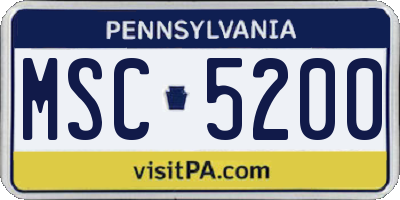 PA license plate MSC5200
