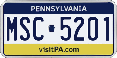 PA license plate MSC5201