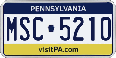 PA license plate MSC5210