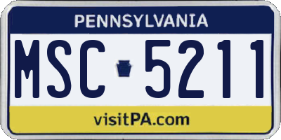 PA license plate MSC5211