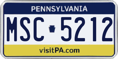 PA license plate MSC5212