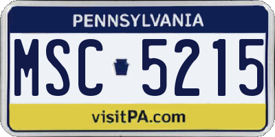 PA license plate MSC5215