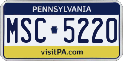 PA license plate MSC5220