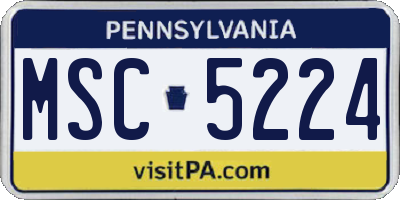 PA license plate MSC5224