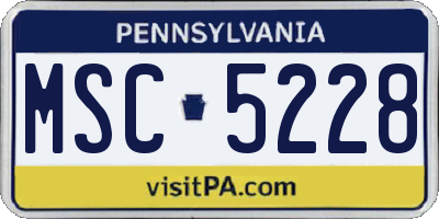 PA license plate MSC5228