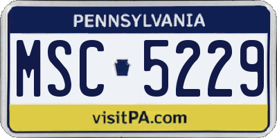 PA license plate MSC5229