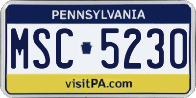 PA license plate MSC5230