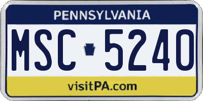PA license plate MSC5240