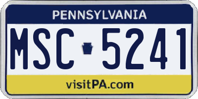 PA license plate MSC5241