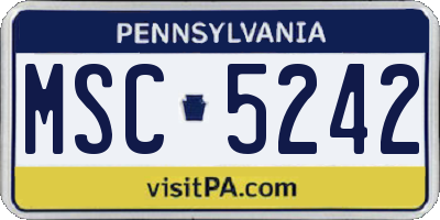 PA license plate MSC5242