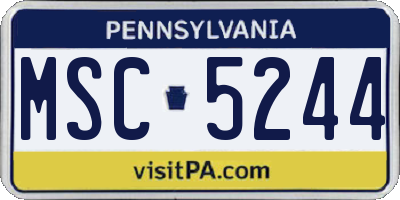 PA license plate MSC5244