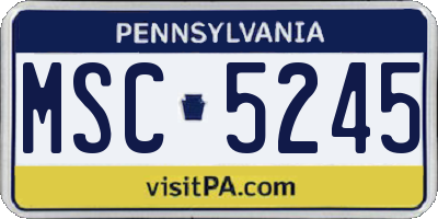 PA license plate MSC5245