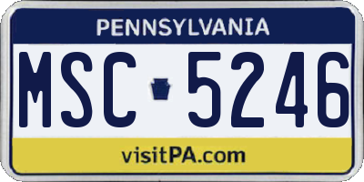 PA license plate MSC5246