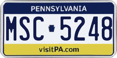 PA license plate MSC5248