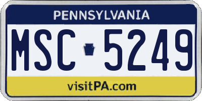 PA license plate MSC5249