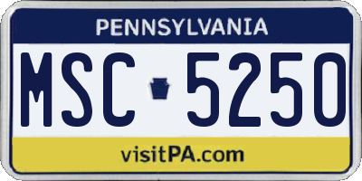 PA license plate MSC5250
