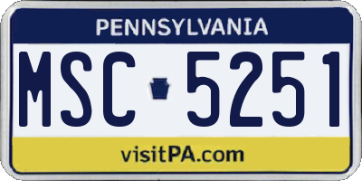 PA license plate MSC5251