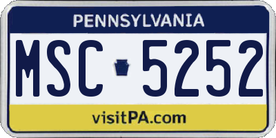PA license plate MSC5252