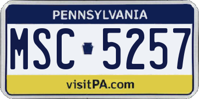 PA license plate MSC5257