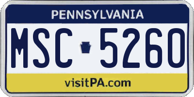 PA license plate MSC5260