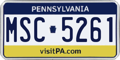 PA license plate MSC5261