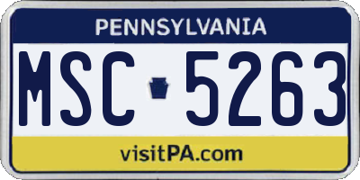 PA license plate MSC5263