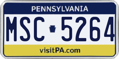 PA license plate MSC5264