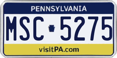 PA license plate MSC5275