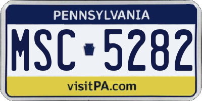 PA license plate MSC5282