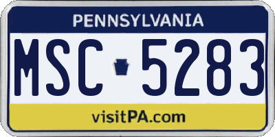 PA license plate MSC5283