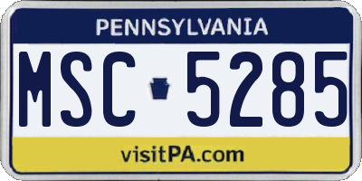 PA license plate MSC5285