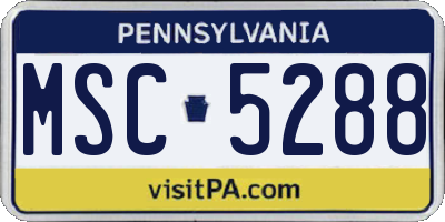 PA license plate MSC5288