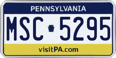 PA license plate MSC5295
