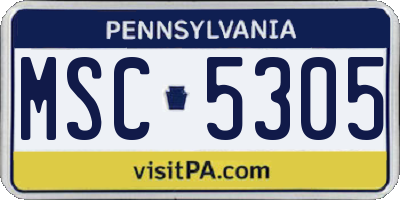 PA license plate MSC5305