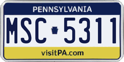 PA license plate MSC5311