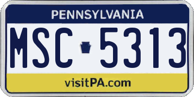 PA license plate MSC5313