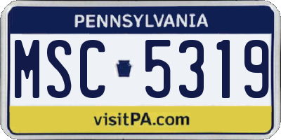PA license plate MSC5319