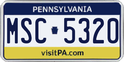 PA license plate MSC5320