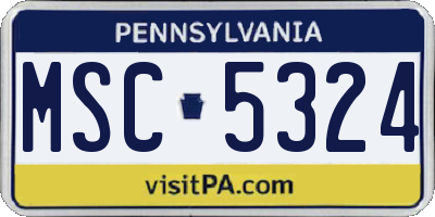 PA license plate MSC5324